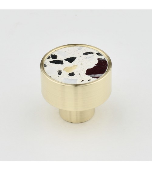 Botão de móvel em latão e Terrazzo puxador design