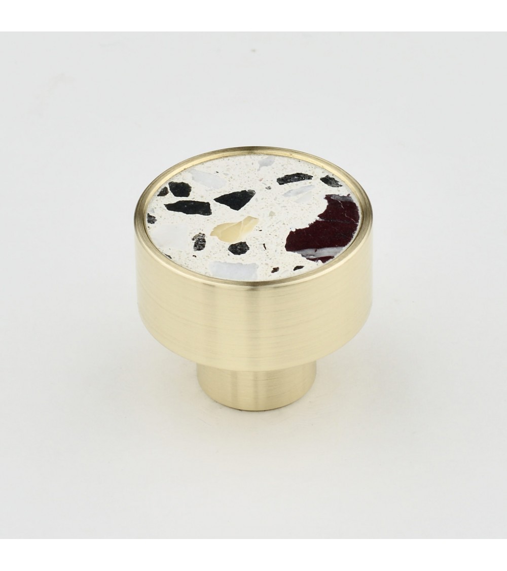 Botão de móvel em latão e Terrazzo puxador design