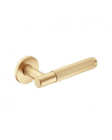 Puxadores de porta dourado mate Time Linear Slim design vista inclinada