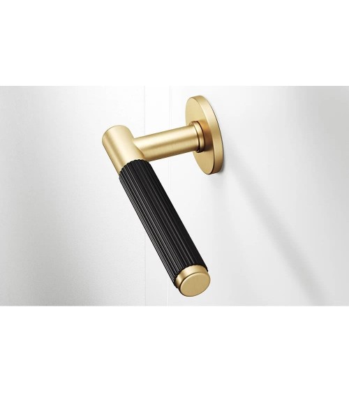 Puxadores de porta bicolor Slim design dourado e preto