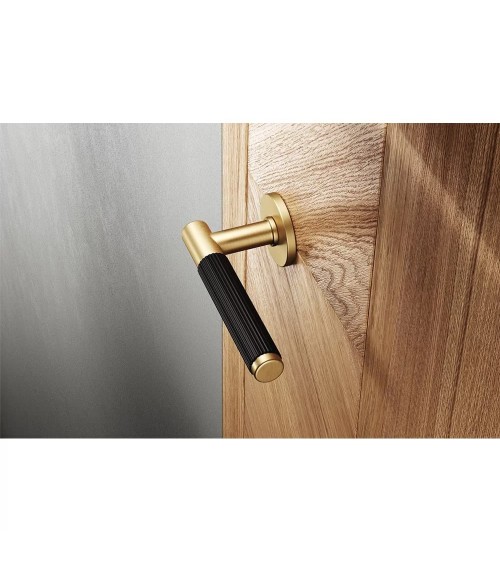 Puxadores de porta bicolor Slim design dourado e preto