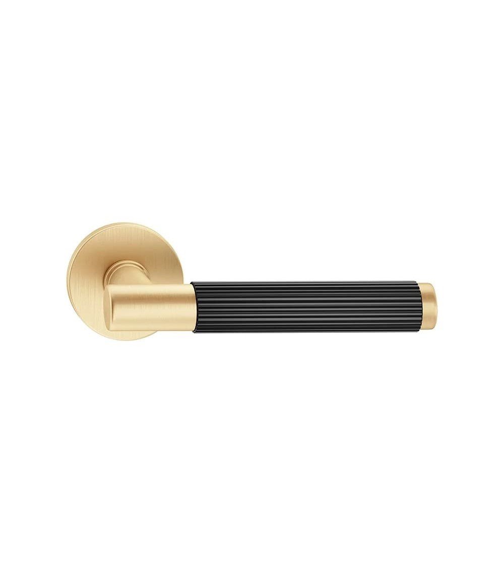 Puxadores de porta bicolor Slim design dourado e preto