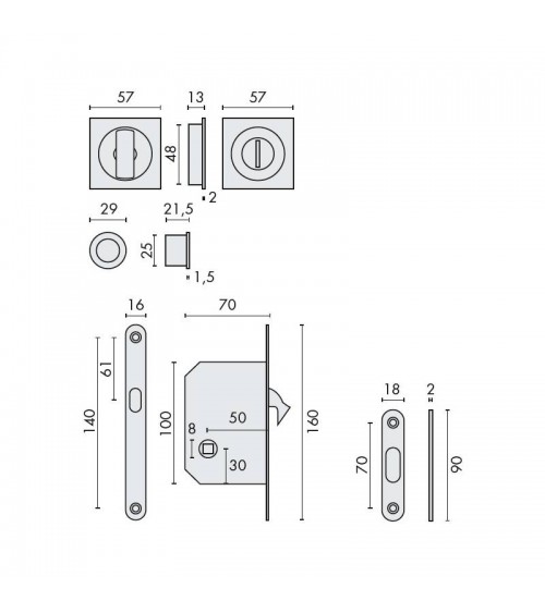Puxador para porta deslizante COLOMBO DESIGN com fechadura puxador design