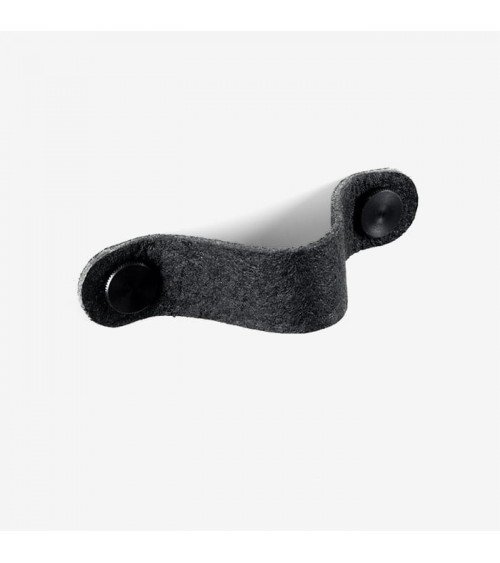 Puxador de móvel preto em couro de abacaxi - puxador design