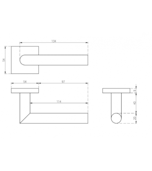 Puxador de porta cor inox KVADRAT 1701 puxador design