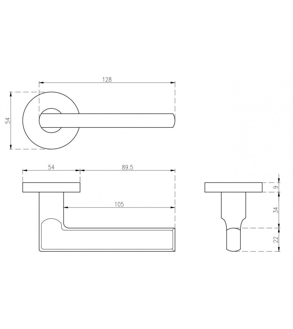 Puxador de porta cor inox OVAL 1702 puxador design