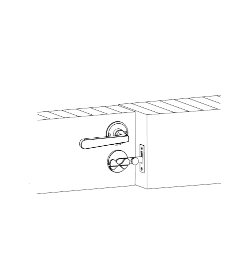 Ferrolho de porta WC Rétro placa plana - puxador design