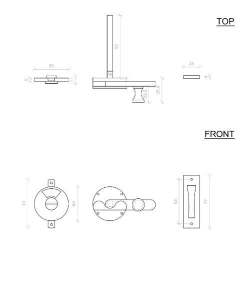 copy of Ferrolho de porta WC Rétro Gancho - puxador design