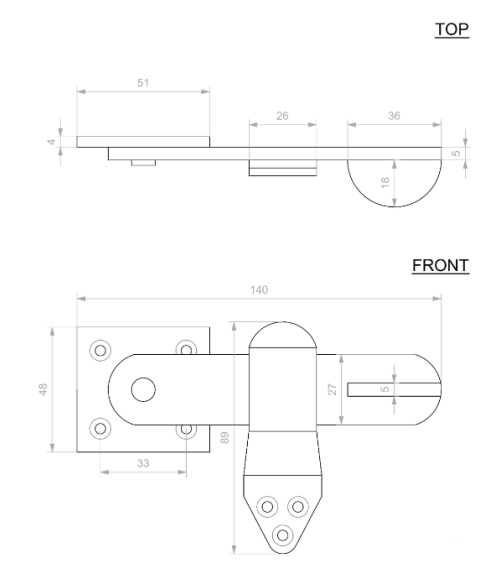 Ferrolho de porta em ferro Rétro com gancho - puxador design