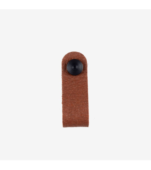Botão de móvel castanho em couro de abacaxi - puxador design