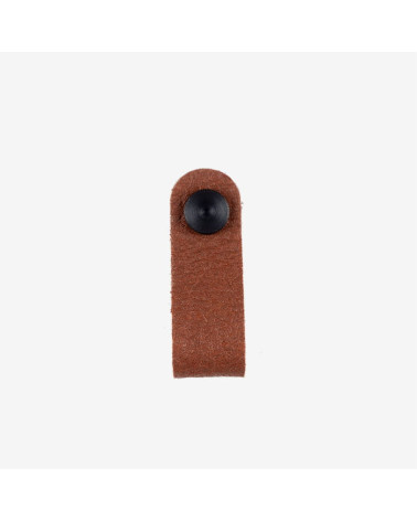 Botão de móvel castanho em couro de abacaxi - puxador design