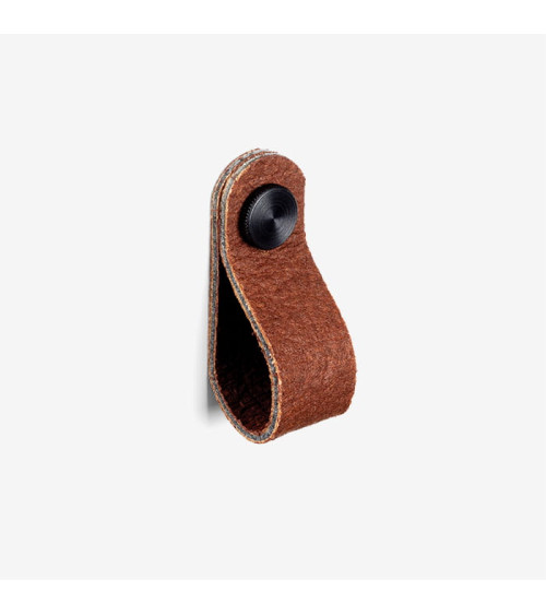 Botão de móvel castanho em couro de abacaxi - puxador design