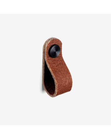 Botão de móvel castanho em couro de abacaxi - puxador design