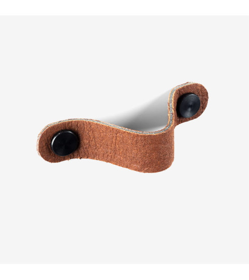 Puxador de móvel castanho em couro de abacaxi - puxador design