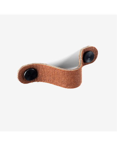 Puxador de móvel castanho em couro de abacaxi - puxador design