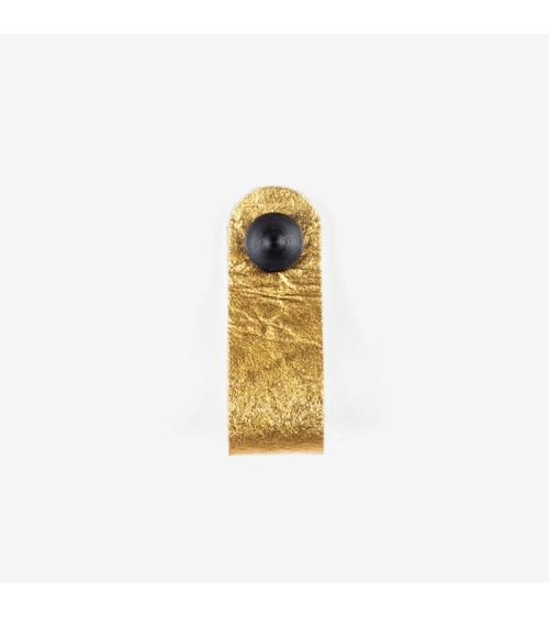 Botão de móvel dourado em couro de abacaxi - puxador design
