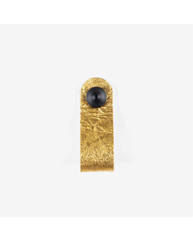 Botão de móvel dourado em couro de abacaxi - puxador design