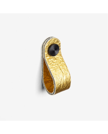 Botão de móvel dourado em couro de abacaxi - puxador design