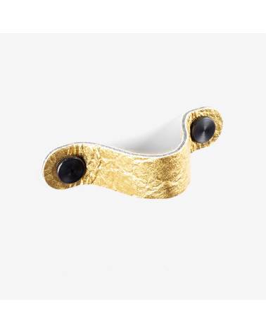 Puxador de móvel dourado em couro de abacaxi - puxador design