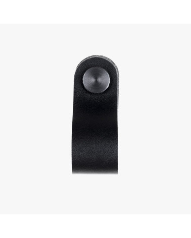 Botão de móvel preto em couro natural - puxador design