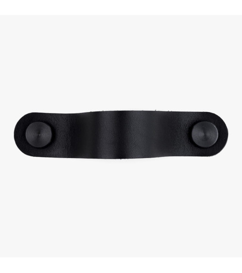 Puxador de móvel preto em couro natural - puxador design