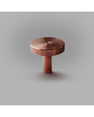 Botão de móvel em latão NENA M puxador design colocado sobre uma superfície plana