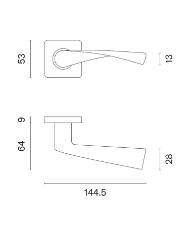 Puxador de porta contemporâneo KVADRAT 1708 com dimensões