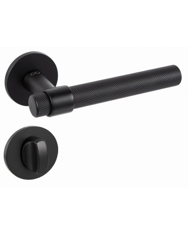 Puxador de porta preto GHOST puxador design com escudo WC