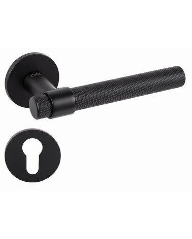 Puxador de porta preto GHOST puxador design com escudo de fechadura i