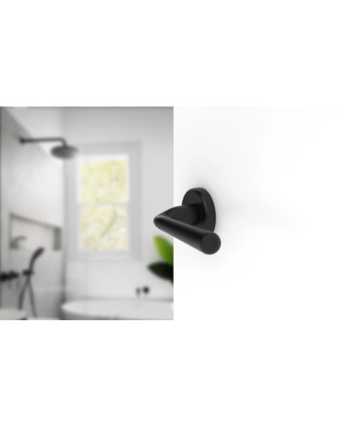 Puxador de porta preto HANDY design montado numa porta