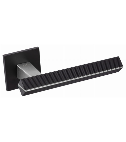 Puxador de porta bicolor cromo escovado/preto CARRERA design