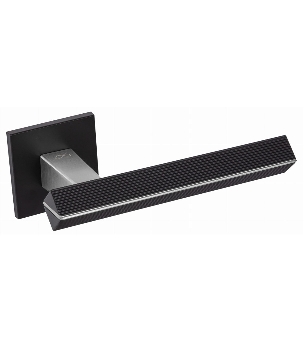 Puxador de porta bicolor cromo escovado/preto CARRERA design