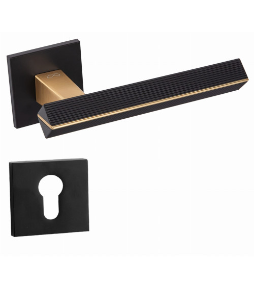 Puxador de porta bicolor ouro mate/preto CARRERA puxador design