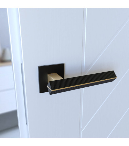 Puxador de porta bicolor ouro mate/preto CARRERA puxador design