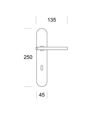 Puxador de porta Ento Wing com dimensões