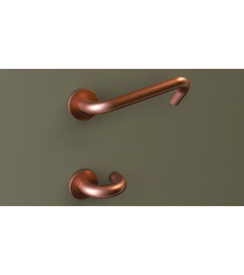 Puxadores de Porta PMR em Inox, modelo NoHand com Acabamento Cobre - Made in Italy - puxador design