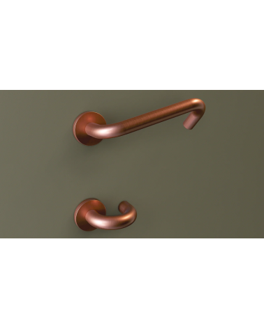Puxadores de Porta PMR em Inox, modelo NoHand com Acabamento Cobre - Made in Italy - puxador design
