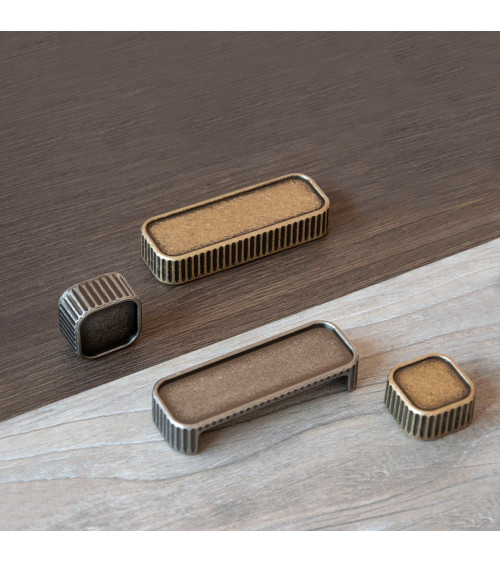 Puxador de móvel prata envelhecida WEGA design