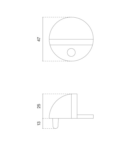 Batentes de porta cromado polido DS21, para chão - puxador design