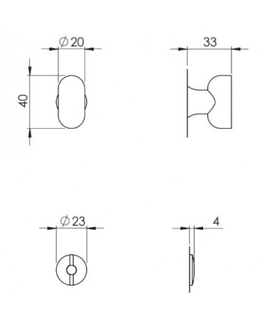 Roseta de porta VERUM para WC (modelo Pure/Wind) - puxador design