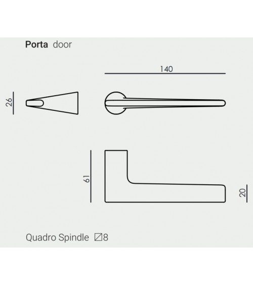 Puxador de porta VERUM Lieve, design ultra fino - puxador de design