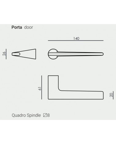 Puxador de porta VERUM Lieve, design ultra fino - puxador design