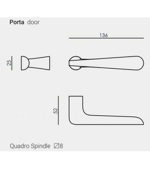 Puxador de porta VERUM Pepe, para portas invisíveis - puxador design