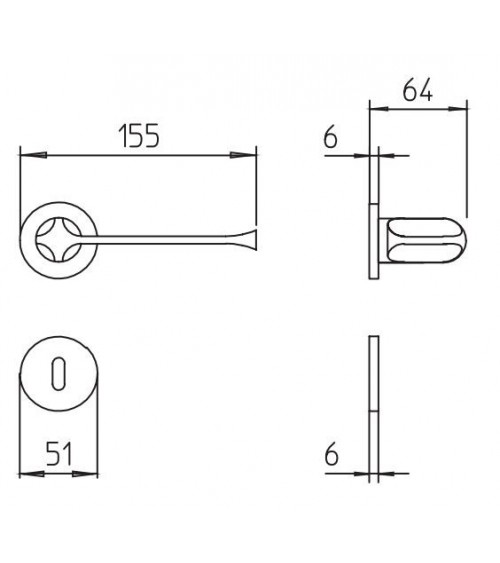 Puxador de porta moderno Mandelli MM80 puxador design cor 4