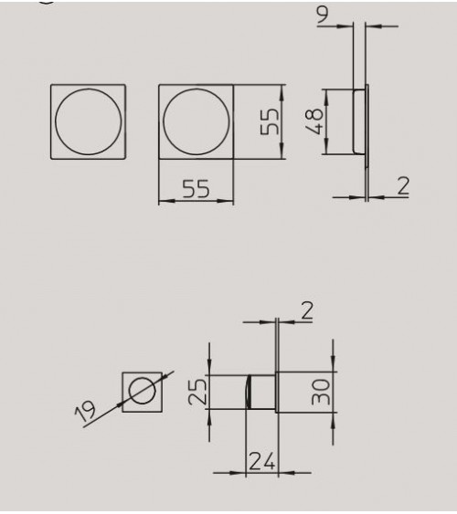 Puxador para porta deslizante sóbrio MANDELLI 1108T puxador design cor 1