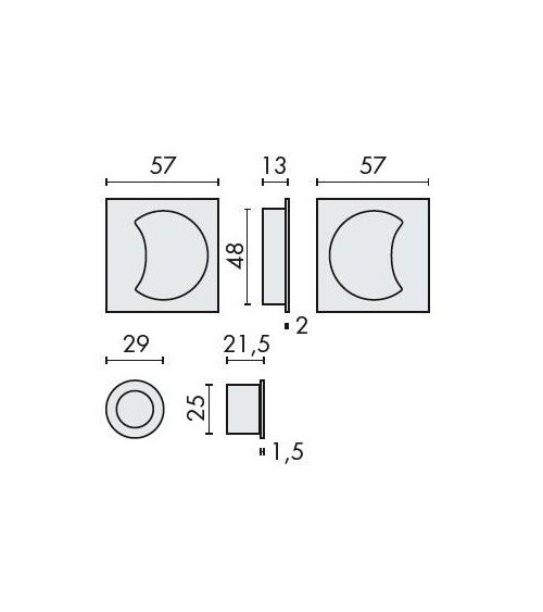 Puxador para porta deslizante moderna COLOMBO DESIGN com um puxador dedo design