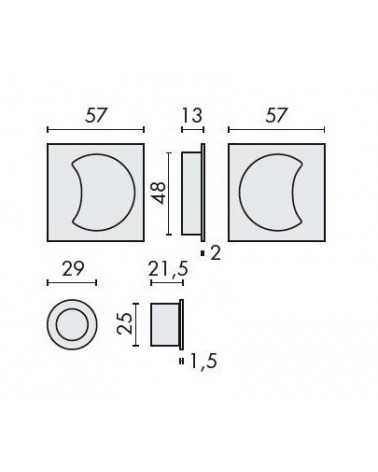 Puxador para porta deslizante moderna COLOMBO DESIGN com dimensões