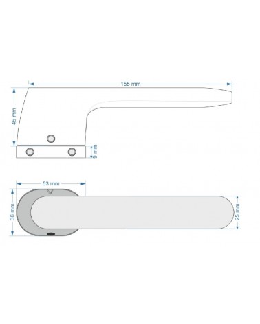 Puxador de porta futurista VS MAGIC oval - ferragens de design