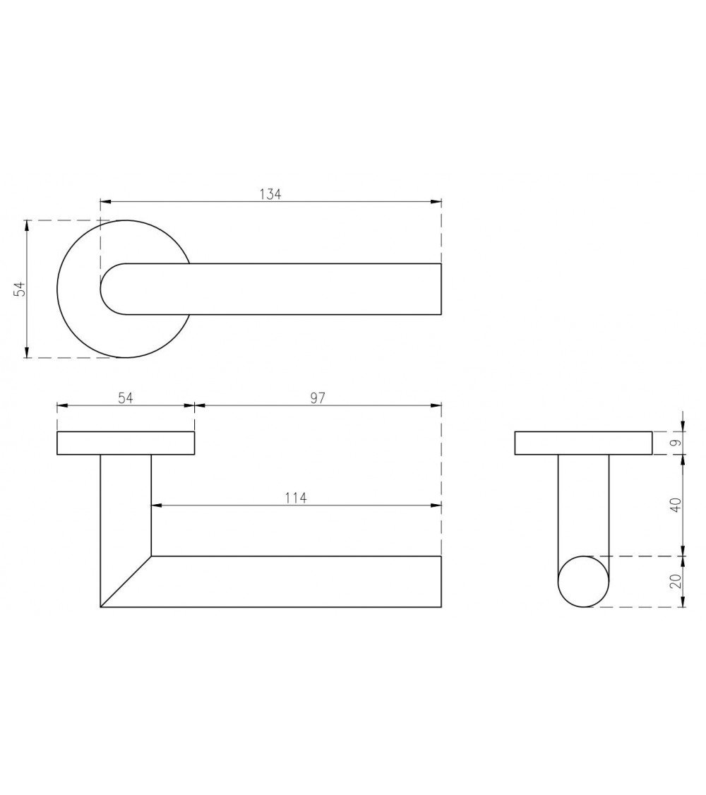 Maçaneta de porta clássica OVAL 1701 maçaneta design