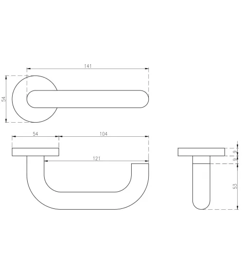 Puxador de porta clássico KVADRAT 1704